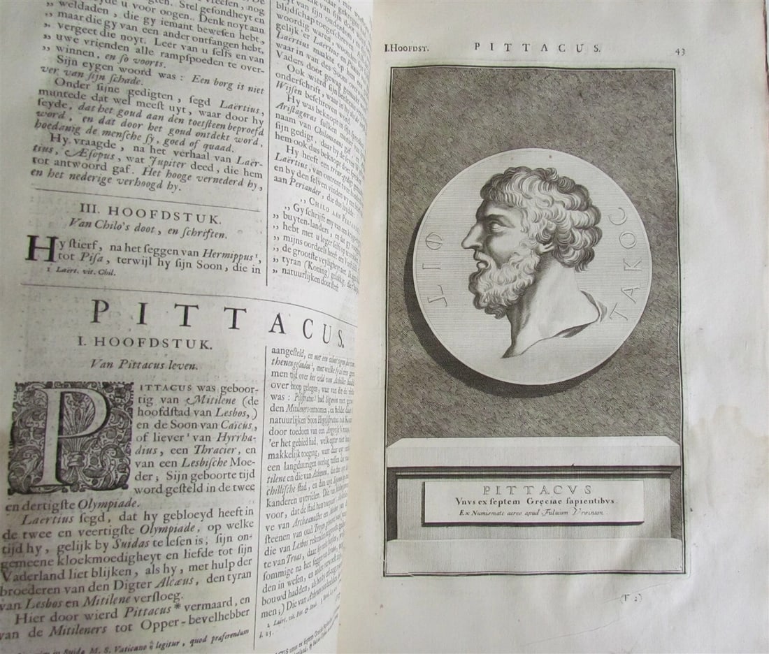 1702 DESCRIPTION of GREEK & EASTERN PHILOSOPHERS FOLIO antique 45 ENGRAVINGS - 6