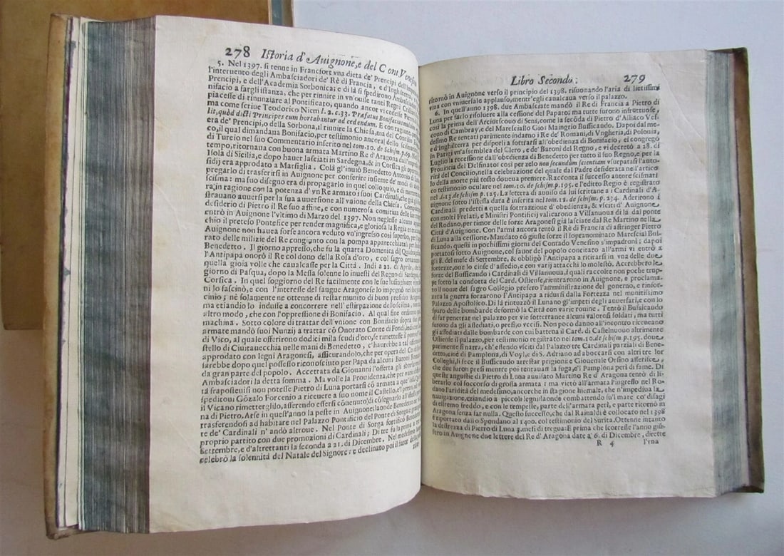1678 2 volumes HISTORY of AVIGNON VELLUM antique Istoria della Citta' d'Avignone - 8
