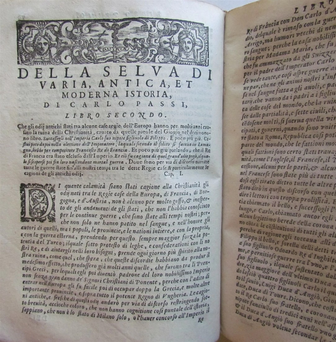 1608 MEDIEVAL HISTORY by Paolo Giovio antique 17h cent LA SELVA DI VARIA ISTORIA - 11