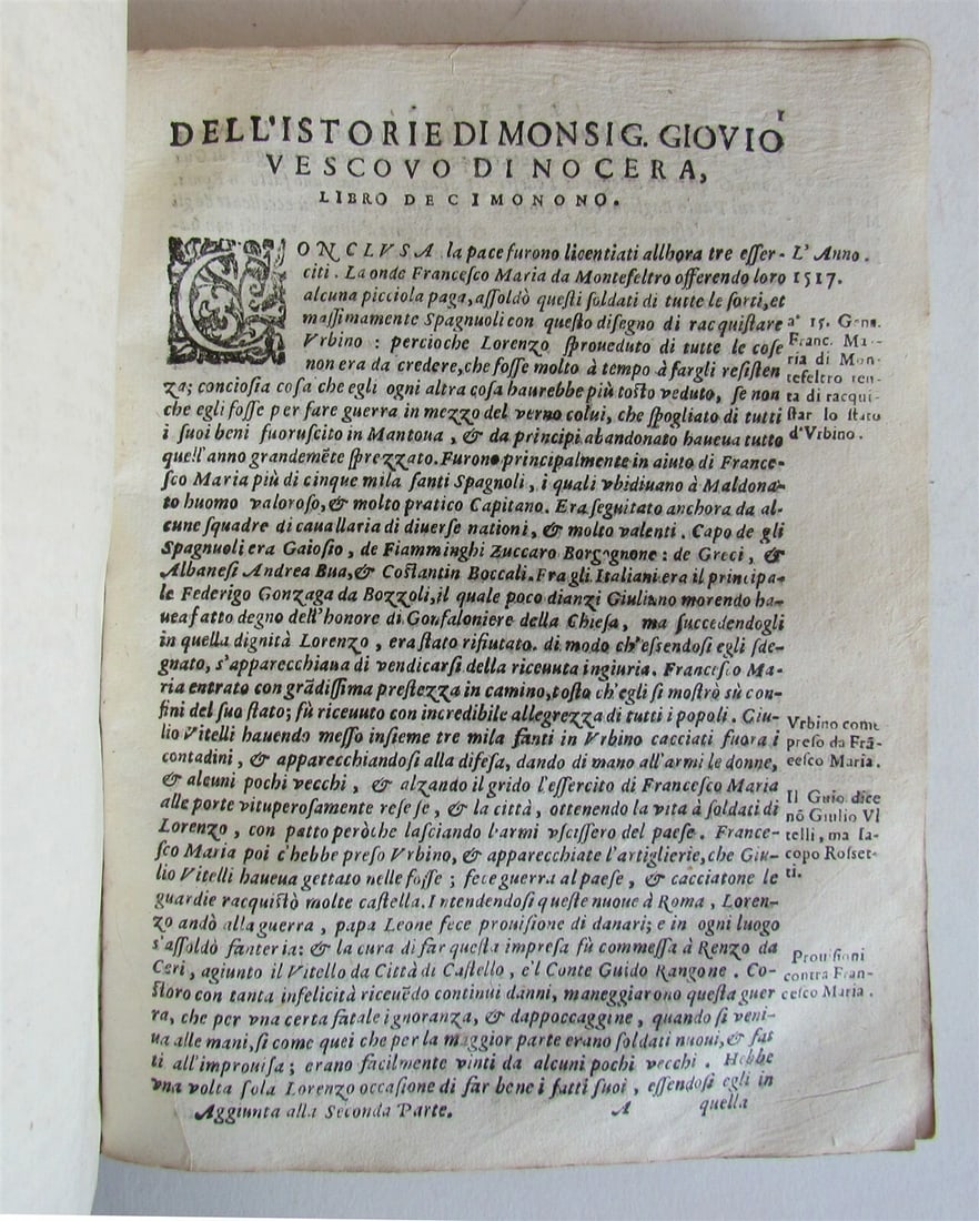 1608 MEDIEVAL HISTORY by Paolo Giovio antique 17h cent LA SELVA DI VARIA ISTORIA - 8