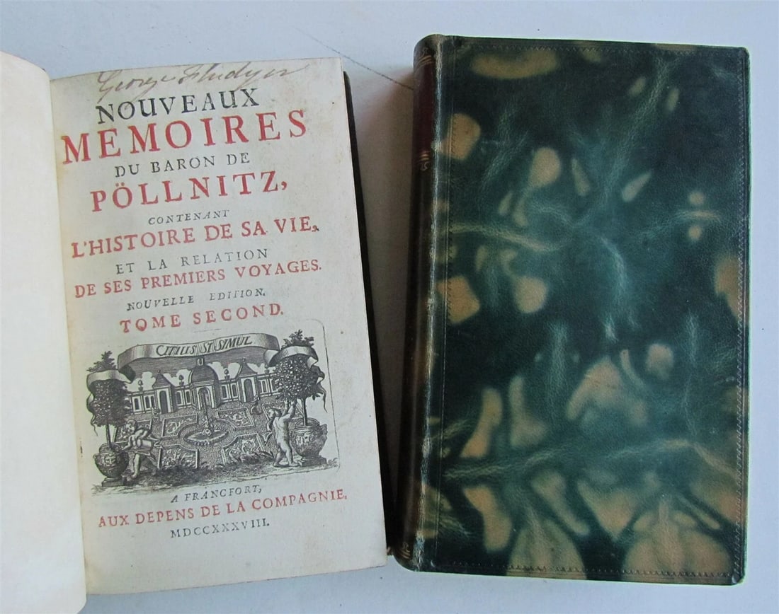 1738 2 volumes MEMOIRES du Baron de Pollnitz VOYAGES TRAVELS ANTIQUE (1 of 3)