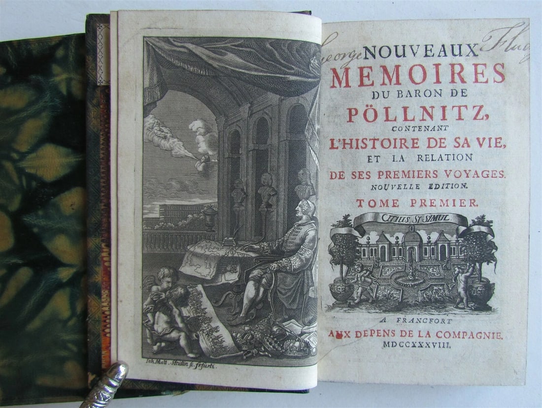 1738 2 volumes MEMOIRES du Baron de Pollnitz VOYAGES TRAVELS ANTIQUE - 3