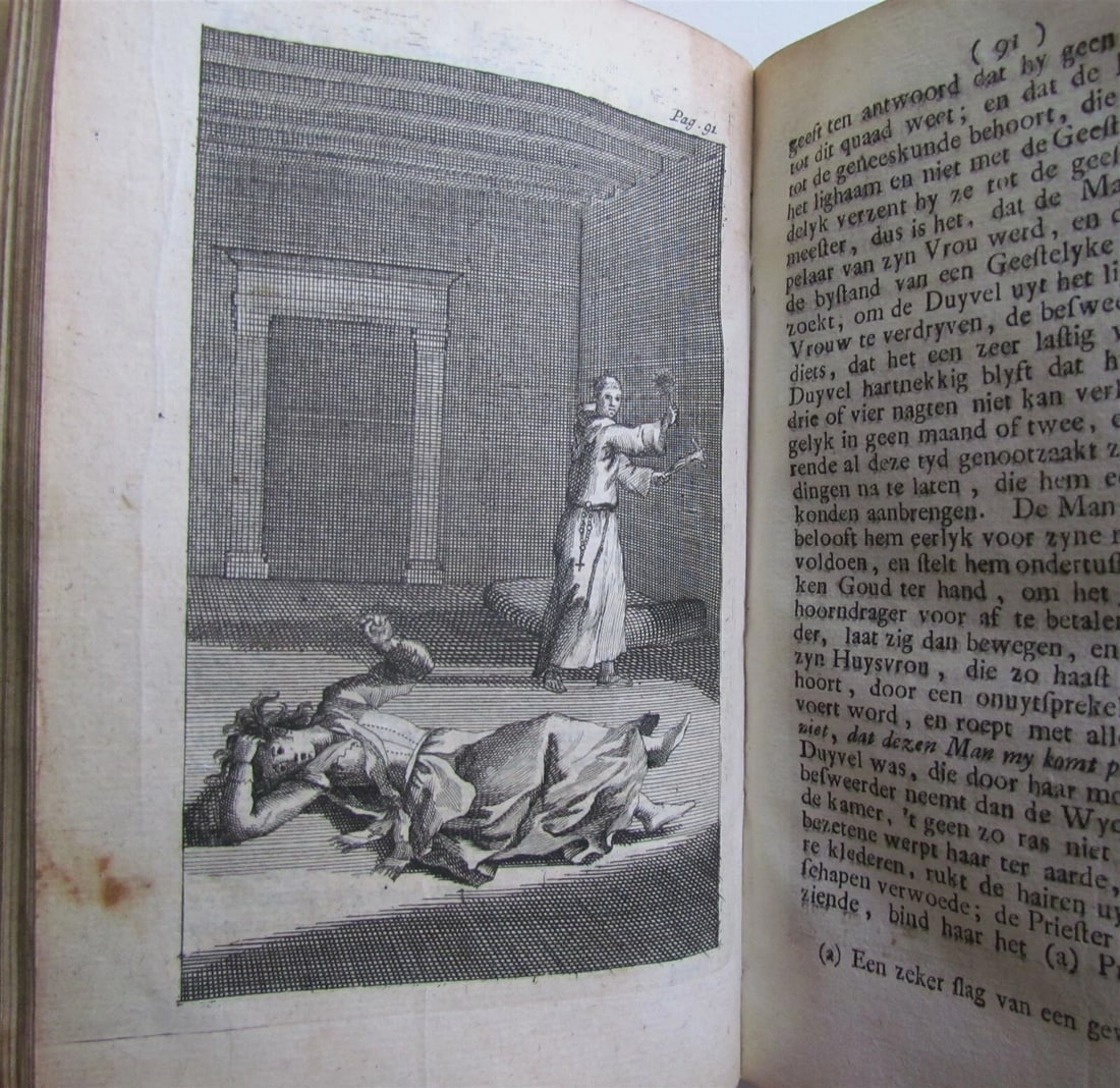 1727 3 VOLUMES FRAUDS of ROMISH MONKS & PRIESTS ANTIQUE VELLUM illustrated - 4