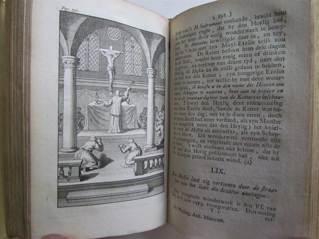 1727 3 VOLUMES FRAUDS of ROMISH MONKS & PRIESTS ANTIQUE VELLUM illustrated - 7