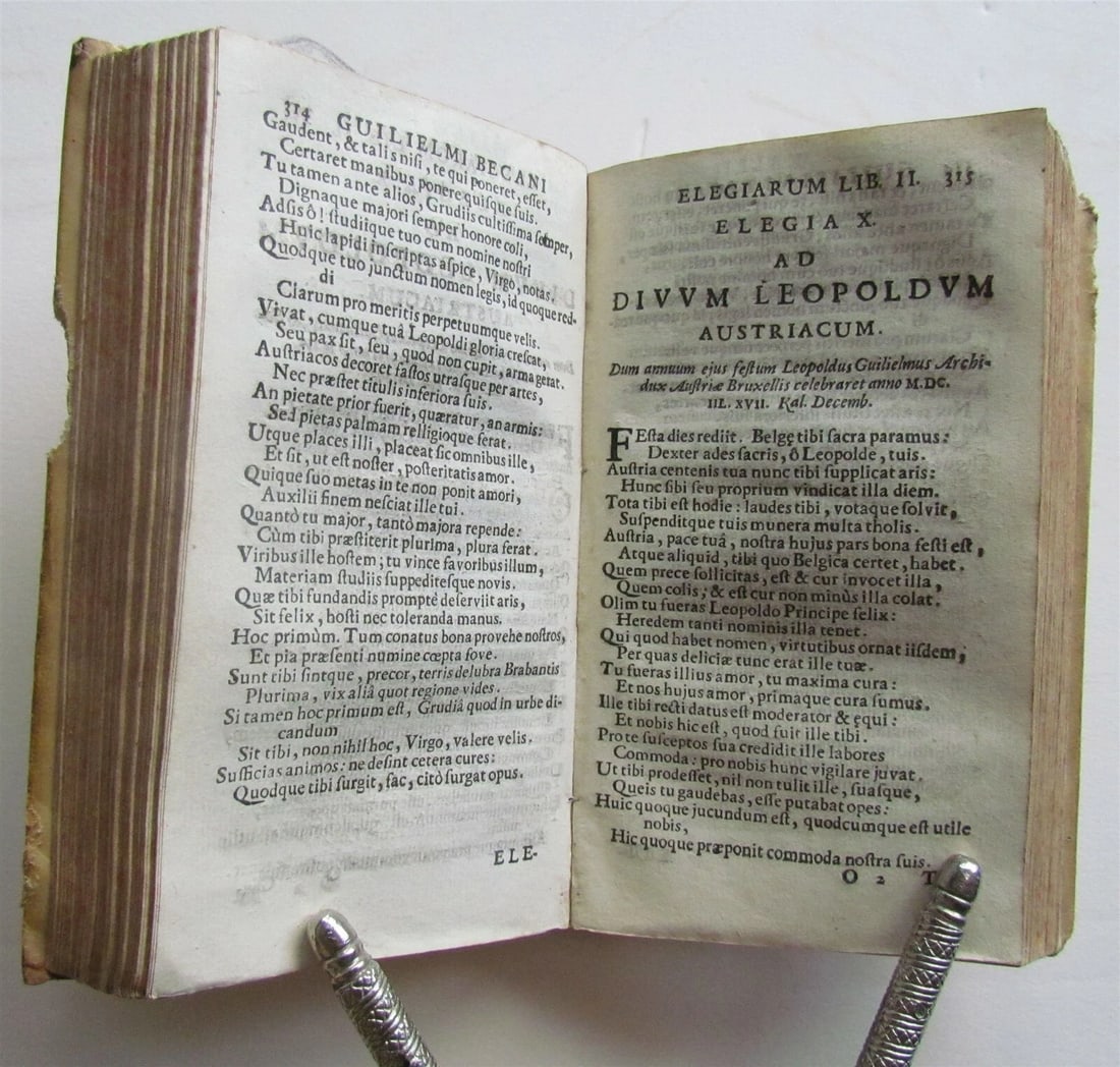 1696 POETRY by Hosschius & Wallius ANTIQUE VELLUM BOUND 17th CENTURY - 7