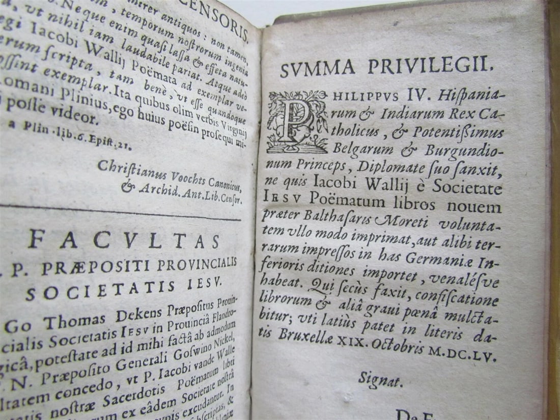 1657 PLANTIN PRESS POETRY by Jacobus Wallius ANTIQUE VELLUM BOUND 17th CENTURY - 11