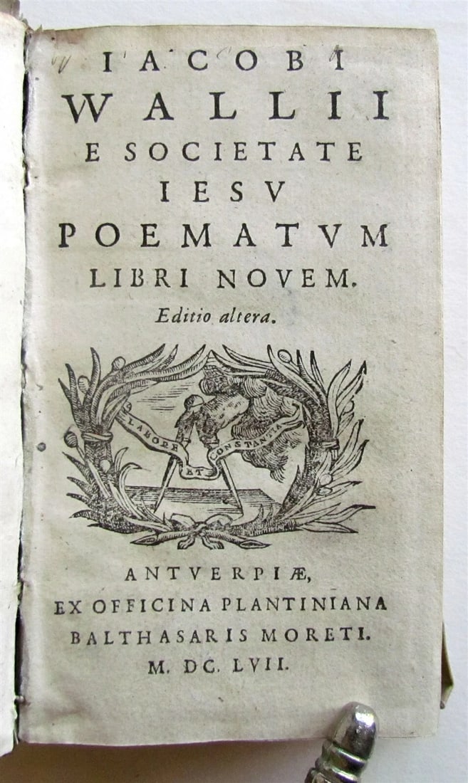 1657 PLANTIN PRESS POETRY by Jacobus Wallius ANTIQUE VELLUM BOUND 17th CENTURY - 2