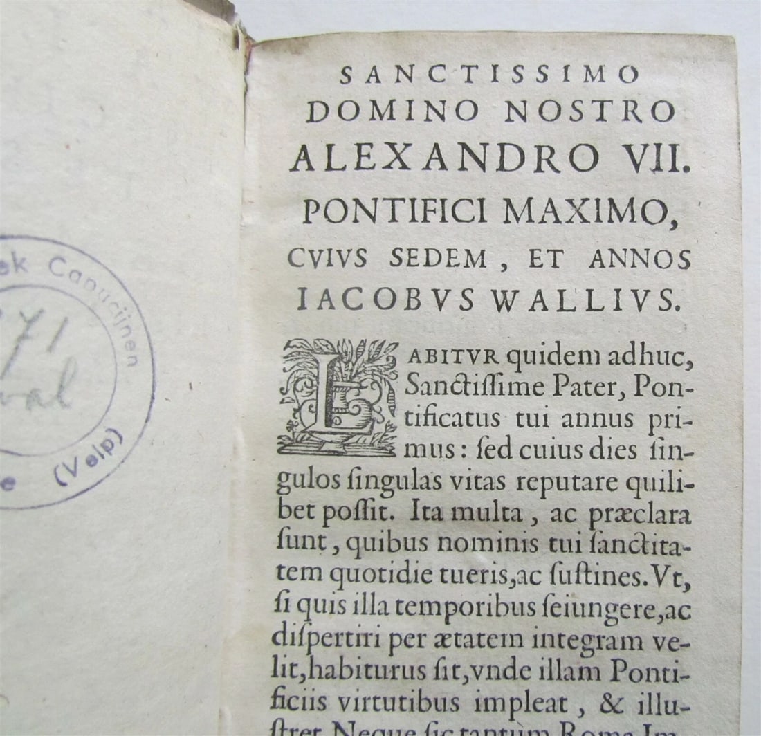 1657 PLANTIN PRESS POETRY by Jacobus Wallius ANTIQUE VELLUM BOUND 17th CENTURY - 3