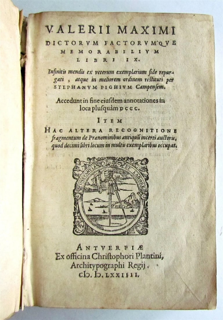 1575 PLANTIN PUBLISHING VALERIUS MAXIMUS VELLUM antique 16th Century (1 of 9)