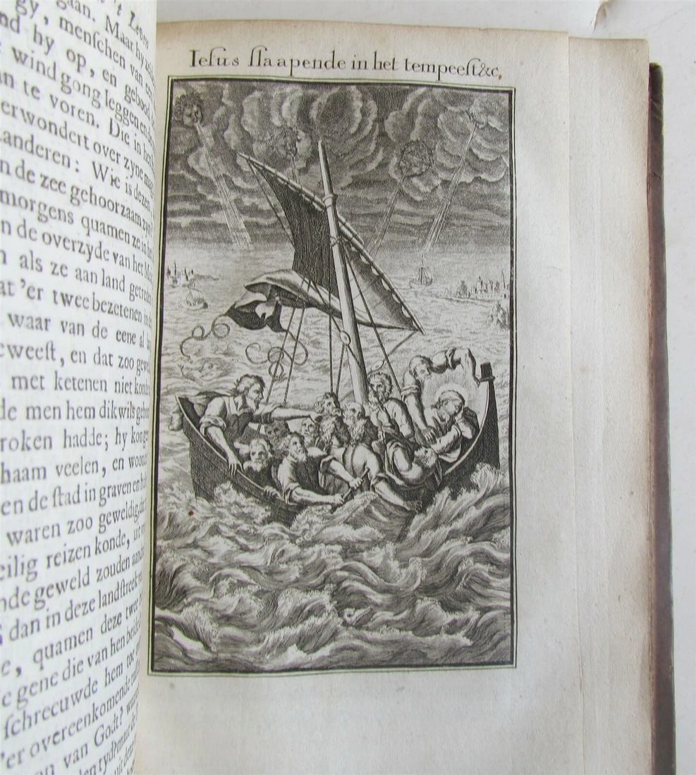 1741 ILLUSTRATED JESUS WONDERS HISTORY by A. CALMET ANTIQUE in DUTCH w/ MAP - 10