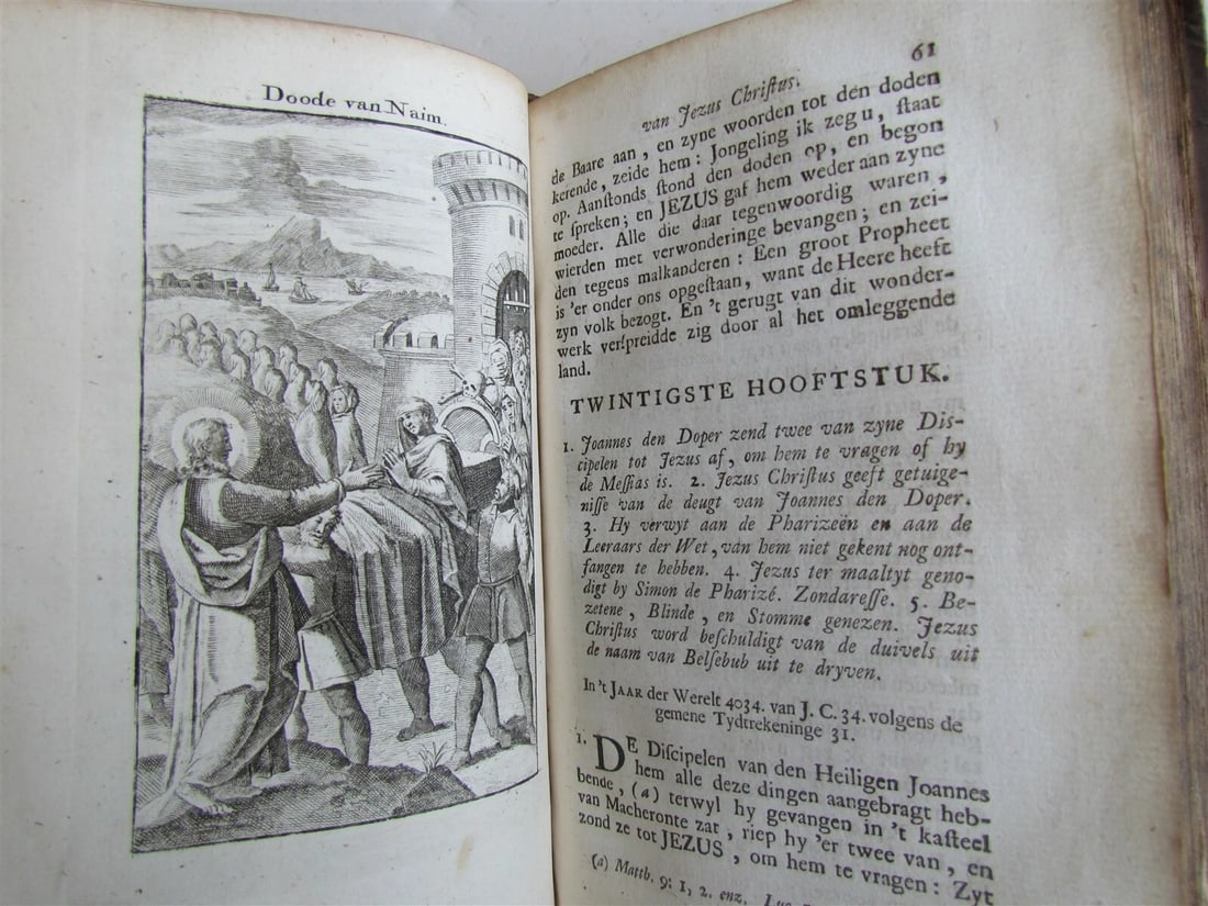 1741 ILLUSTRATED JESUS WONDERS HISTORY by A. CALMET ANTIQUE in DUTCH w/ MAP - 12