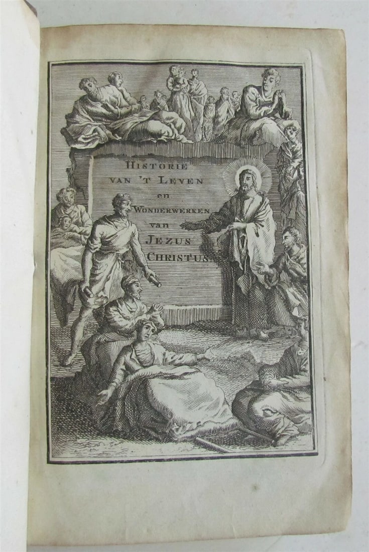 1741 ILLUSTRATED JESUS WONDERS HISTORY by A. CALMET ANTIQUE in DUTCH w/ MAP (1 of 12)