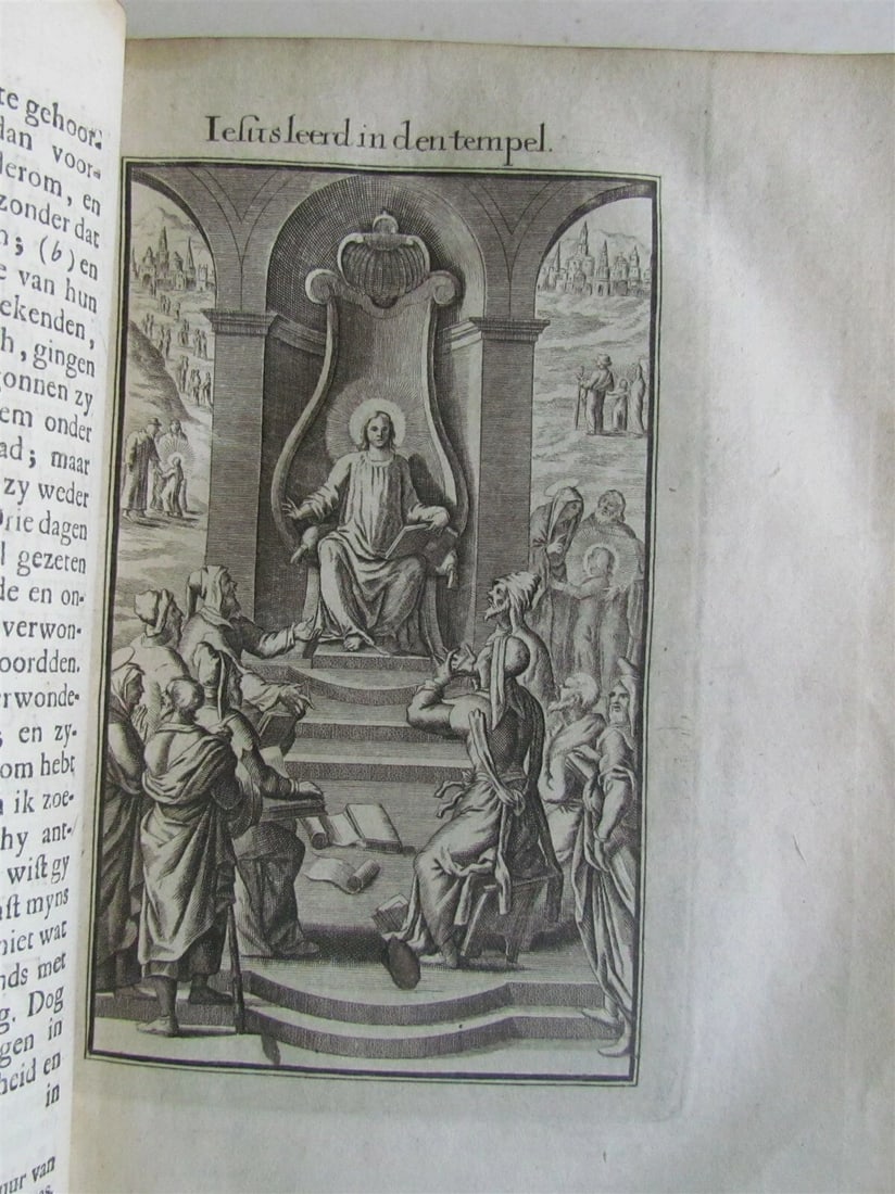 1741 ILLUSTRATED JESUS WONDERS HISTORY by A. CALMET ANTIQUE in DUTCH w/ MAP - 6