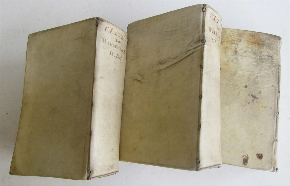 1732 3 VOLUMES HET LEVEN VAN WILLEM DE I in DUTCH VELLUM antique HOUSE of ORANGE - 2