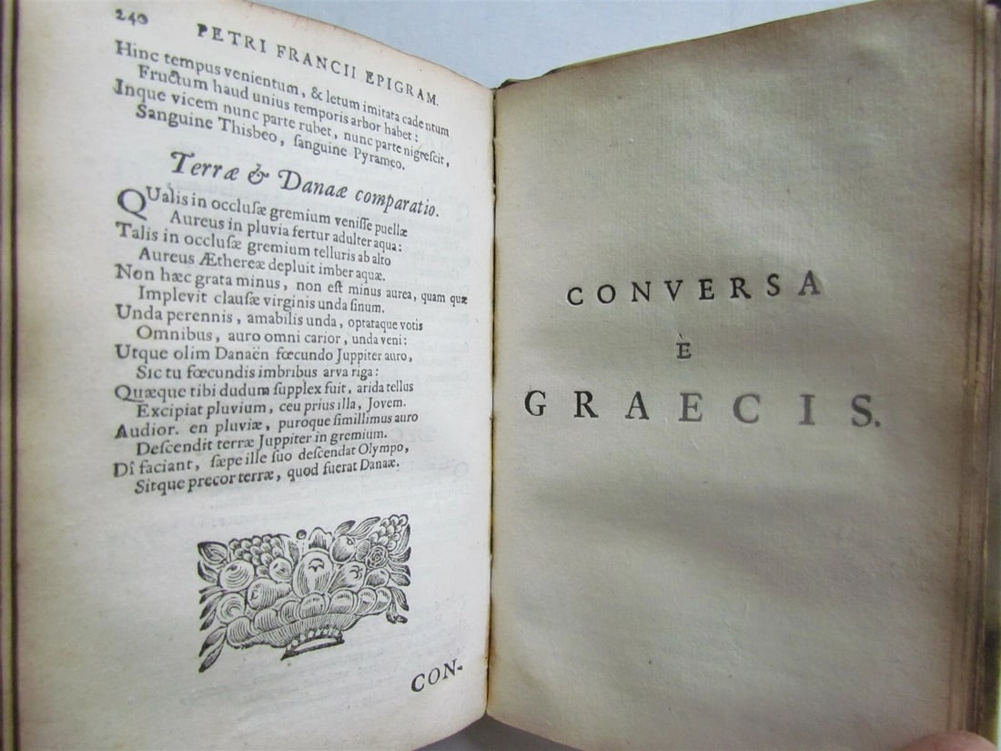 1682 LATIN POETRY COLLECTION by Petrus Francius PRIZED VELLUM BINDING ANTIQUE - 11