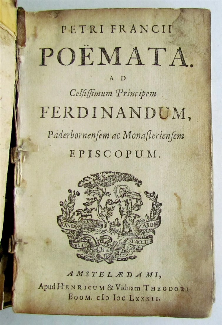 1682 LATIN POETRY COLLECTION by Petrus Francius PRIZED VELLUM BINDING ANTIQUE - 3