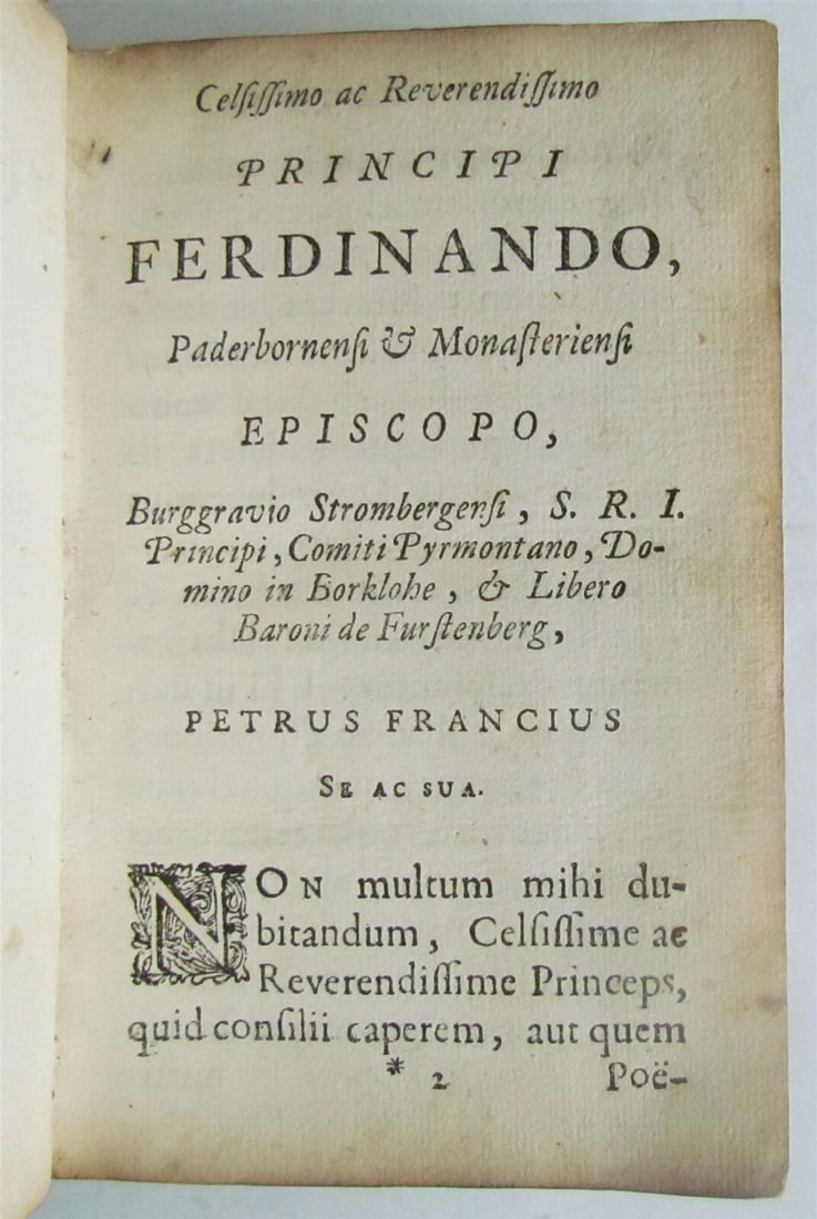 1682 LATIN POETRY COLLECTION by Petrus Francius PRIZED VELLUM BINDING ANTIQUE - 4