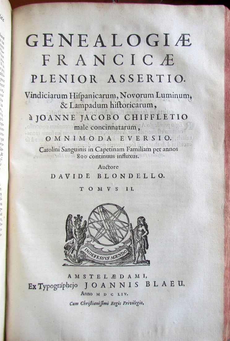 1654 HISTORY FRANCE D. BLONDEL Genealogiae Francicae VELLUM antique FOLIO MAPS - 10