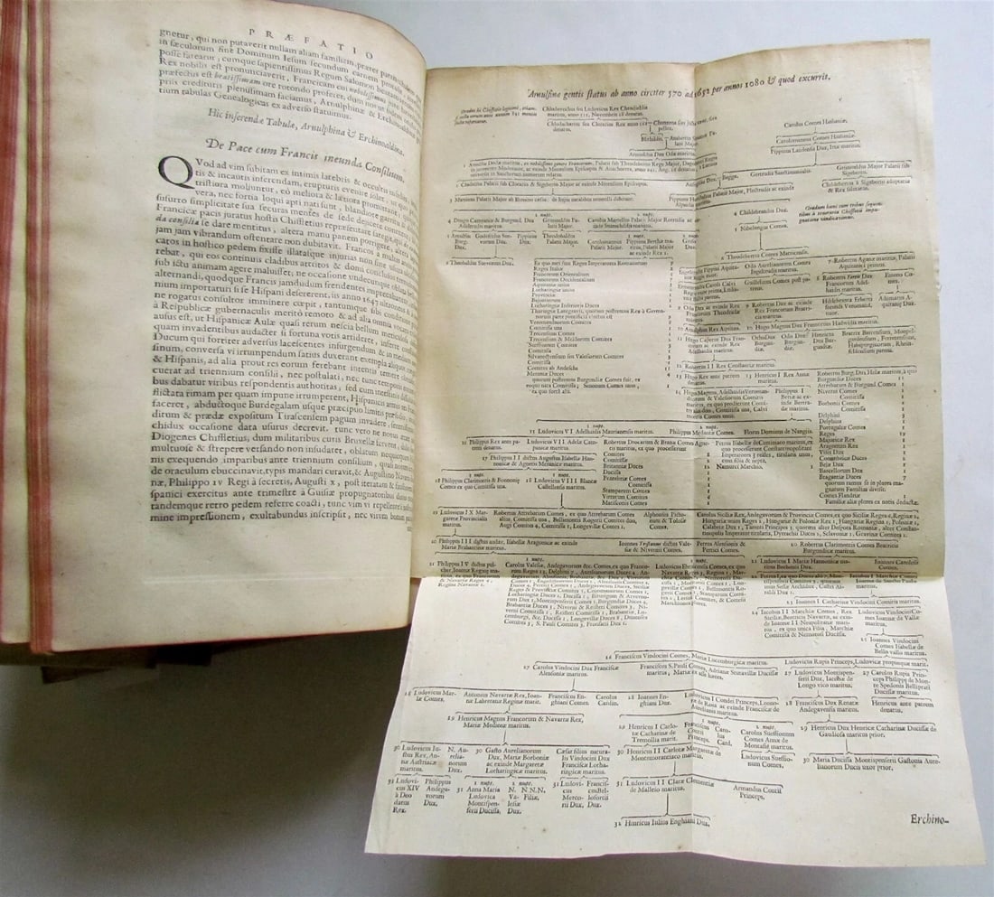 1654 HISTORY FRANCE D. BLONDEL Genealogiae Francicae VELLUM antique FOLIO MAPS - 5