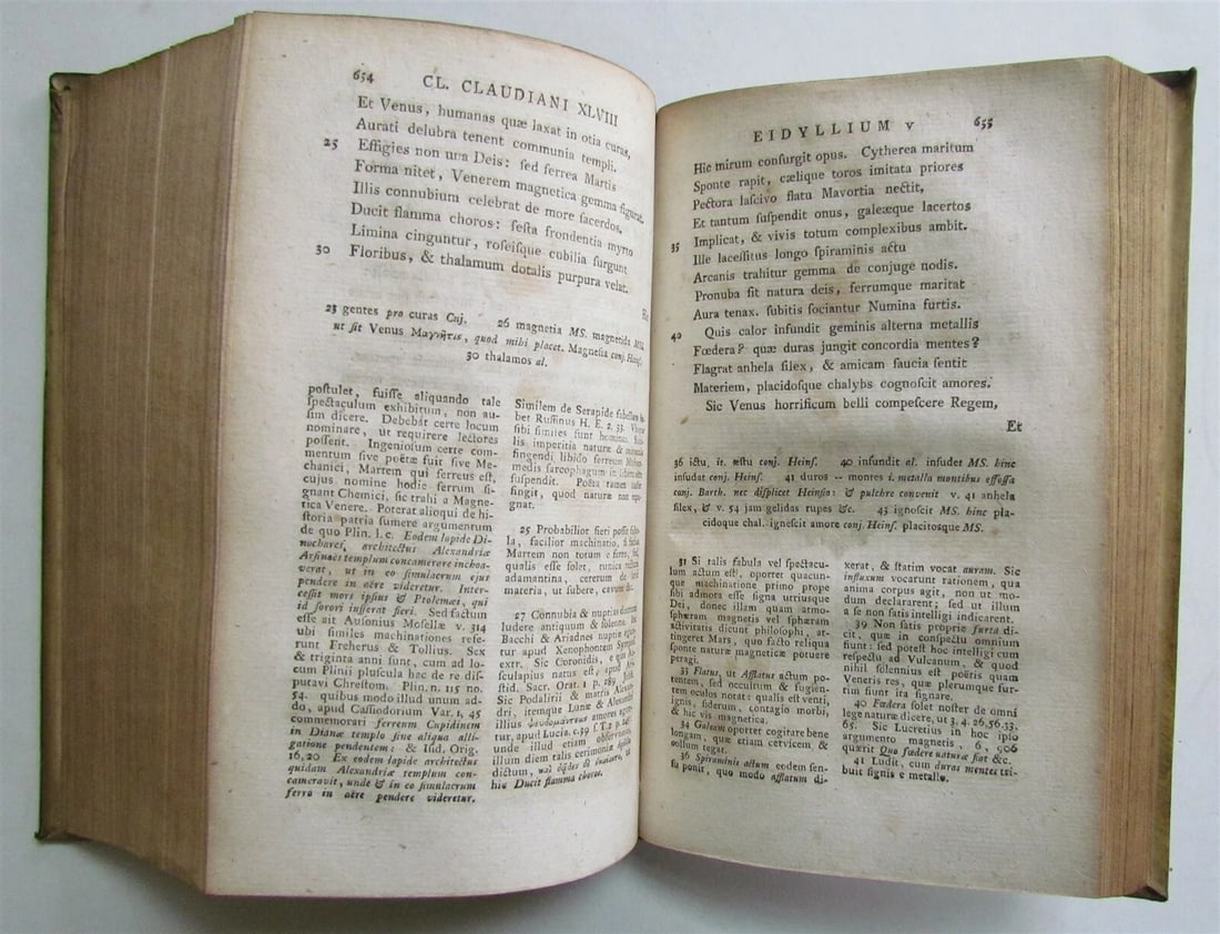 1759 ANCIENT POETRY by CLAUDIAN VELLUM BOUND antique - 7