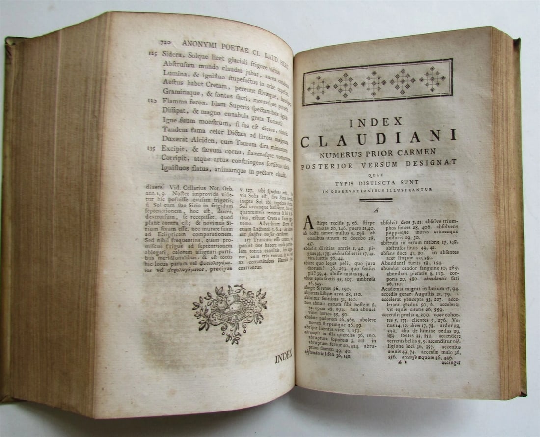 1759 ANCIENT POETRY by CLAUDIAN VELLUM BOUND antique - 9