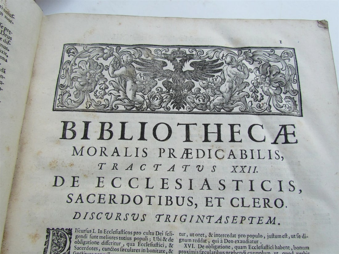 1703 BLIND-STAMPED PIGSKIN BOUND ANTIQUE FOLIO by Josephi Mansi Vol.2 - 6