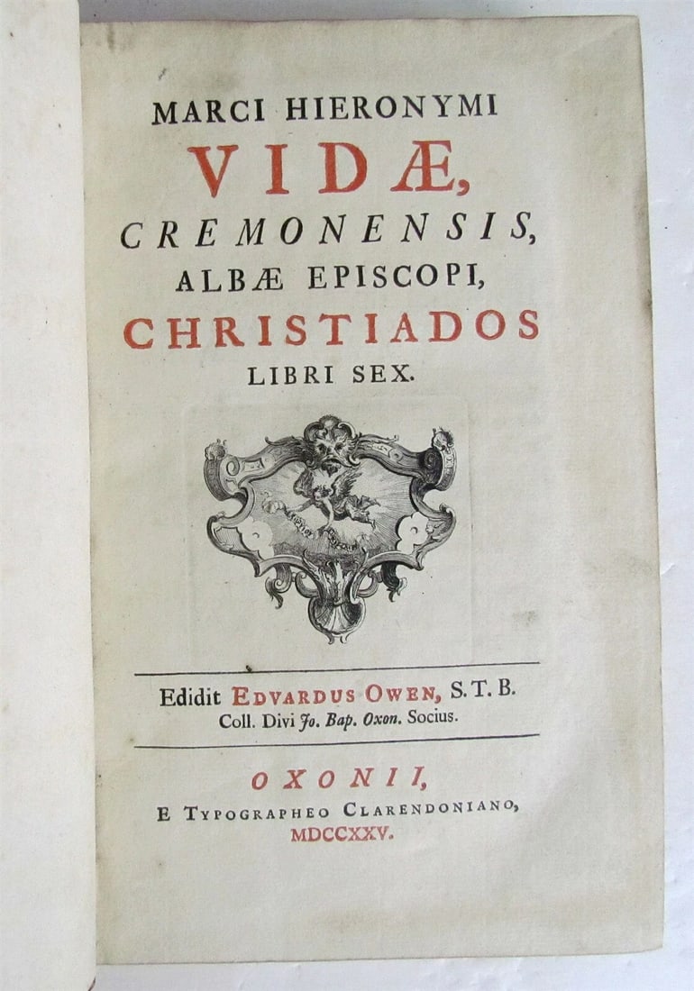 1725 POETRY CHRISTIADOS by MARCI HIERONYMI VIDAE antique - 3