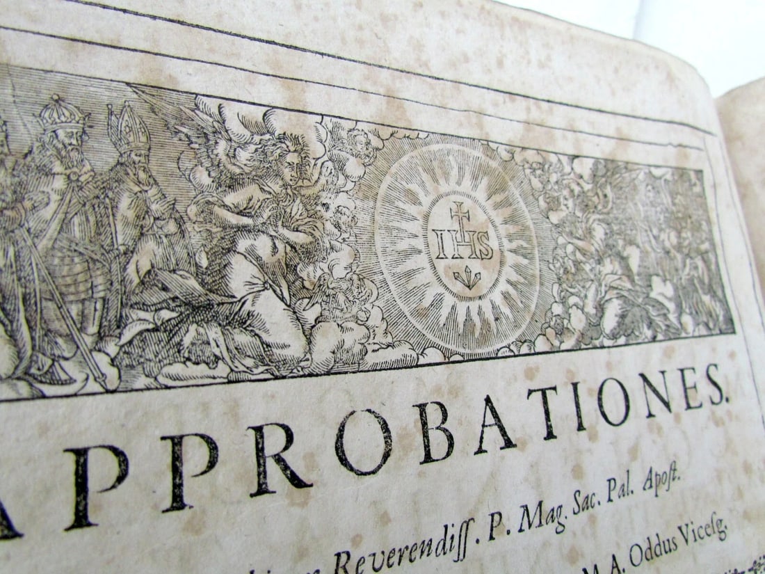 1693 BLIND-STAMPED PIGSKIN OVER WOODEN BOARDS FOLIO ANNALES ECCLESIASTICI - 10