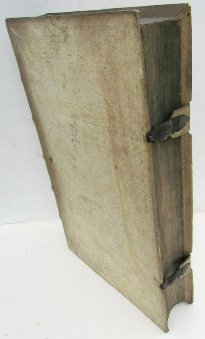 1693 BLIND-STAMPED PIGSKIN OVER WOODEN BOARDS FOLIO ANNALES ECCLESIASTICI - 2