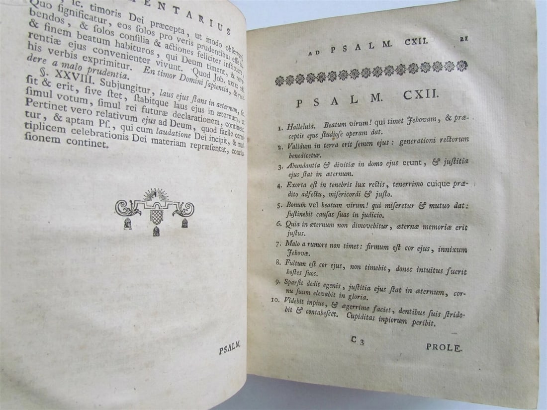 1767 HERMAN VENEMA Commentarius ad Psalmos antique VELLUM BINDING in LATIN - 5
