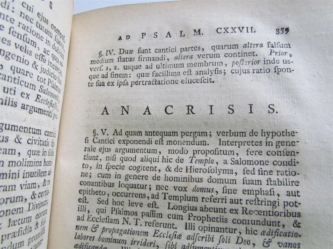 1767 HERMAN VENEMA Commentarius ad Psalmos antique VELLUM BINDING in LATIN - 9