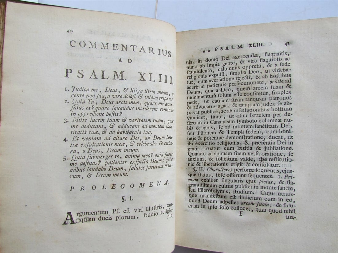 1765 Commentarius ad Psalmos by HERMAN VENEMA antique VELLUM BINDING in LATIN - 9