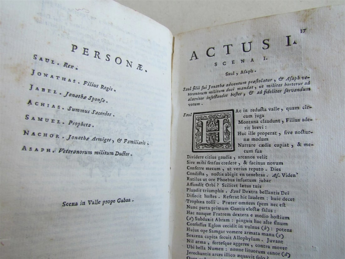 1705 Inter Arcades TYRRHI CREOPOLITAE TRAGOEDIAE J. Carpani VELLUM antique - 5