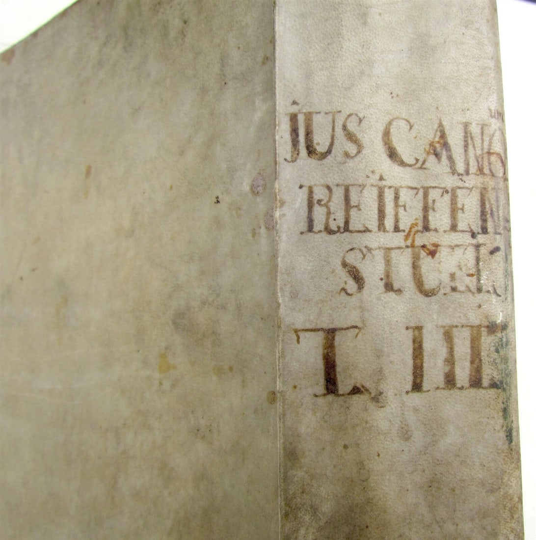 1760 VELLUM BINDING FOLIO JUS CANONICUM UNIVERSUM ANACLETO REIFFENSTUEL ANTIQUE - 2