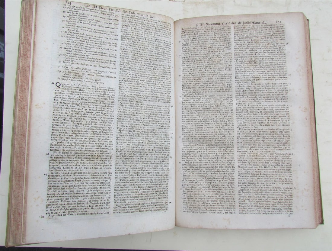 1760 VELLUM BINDING FOLIO JUS CANONICUM UNIVERSUM ANACLETO REIFFENSTUEL ANTIQUE - 6