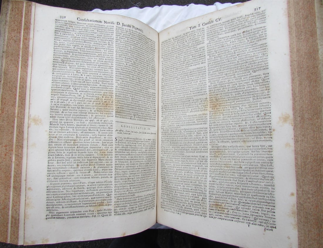 1723 VELLUM BOUND FOLIO THEOLOGY by JACOBI PIGNATELLI antique ATTRACTIVE BINDING - 7