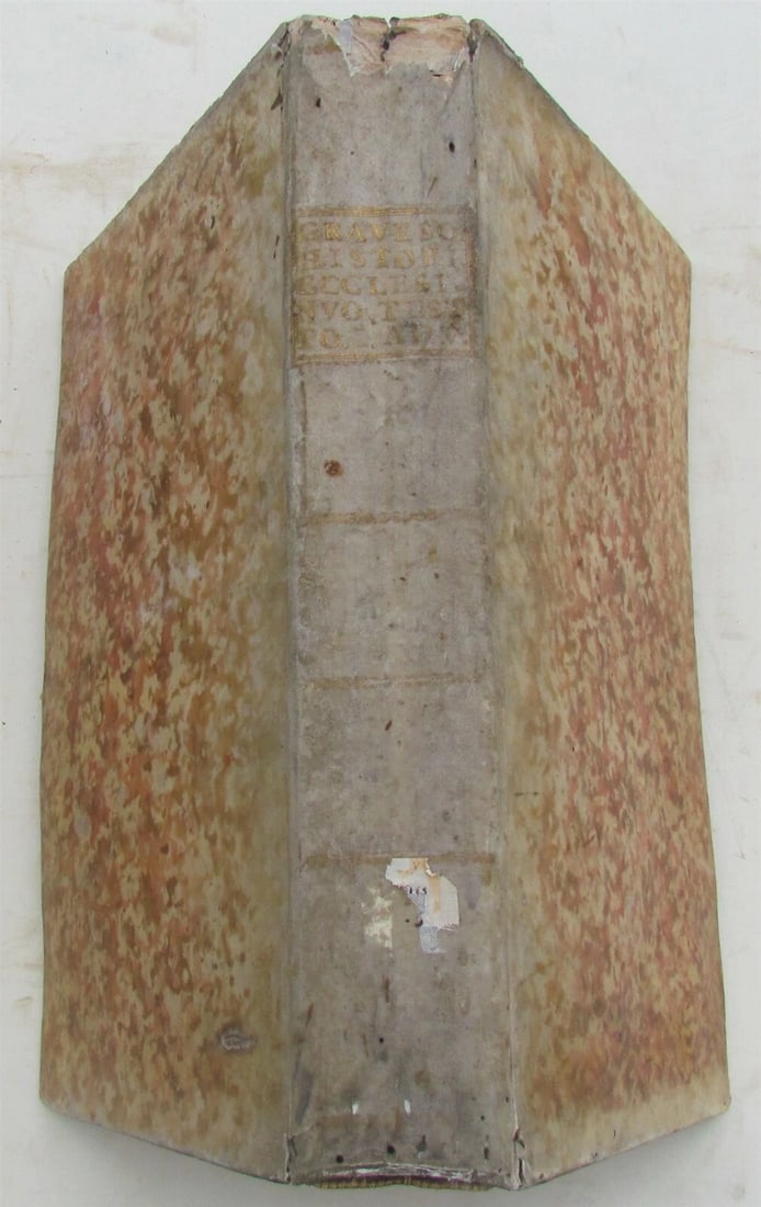 1750s VELLUM BINDING FOLIO HISTORIA ECCLESIASTICA antique by Graveson Ignatius - 2