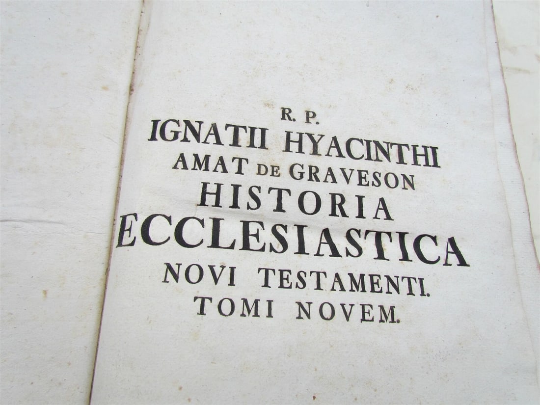 1750s VELLUM BINDING FOLIO HISTORIA ECCLESIASTICA antique by Graveson Ignatius - 3