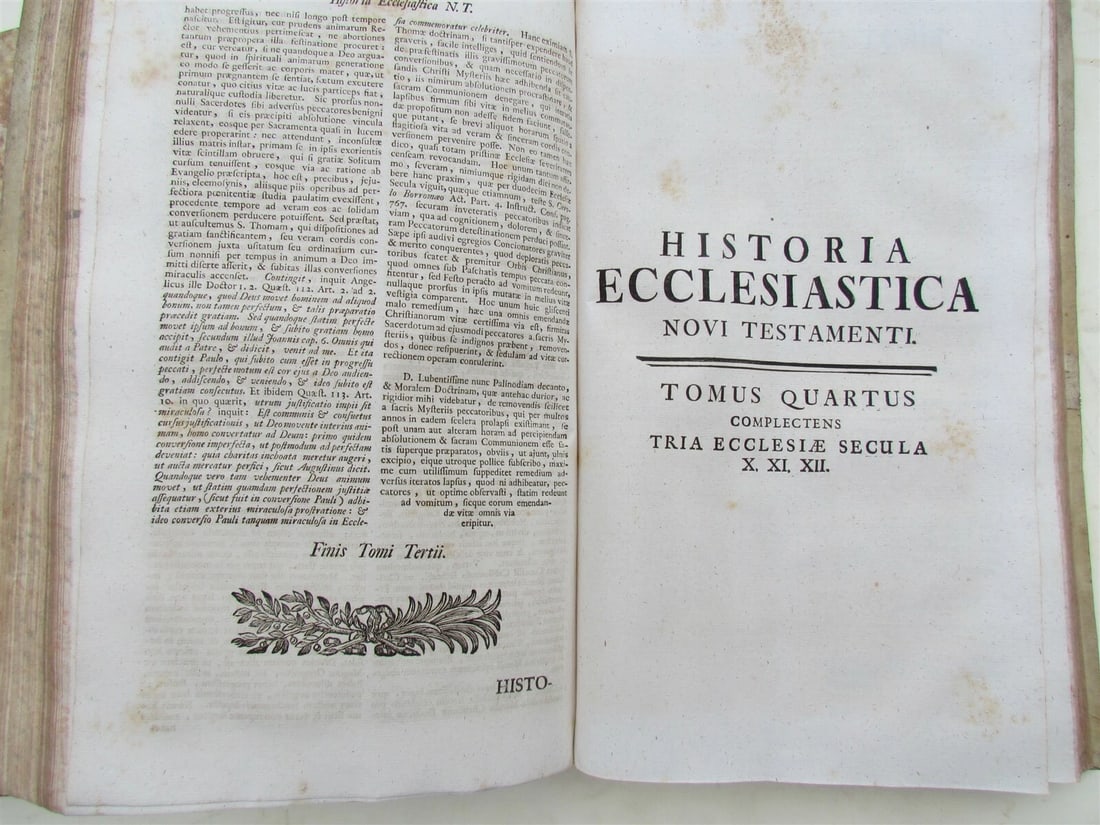 1750s VELLUM BINDING FOLIO HISTORIA ECCLESIASTICA antique by Graveson Ignatius - 6