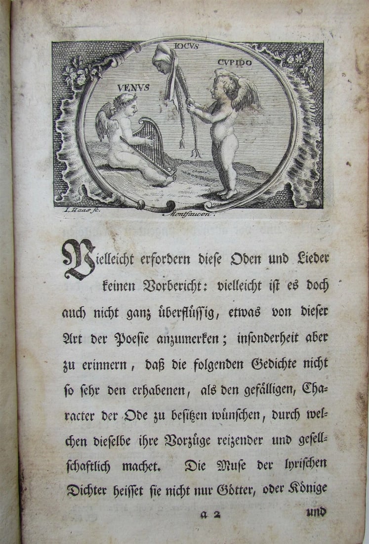 1754 VELLUM BOUND German baroque compilation of songs and poems by F. Hagedorn - 3