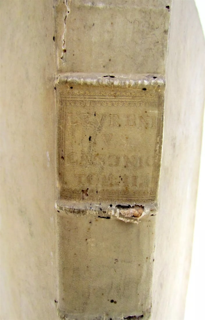 1729 ANTIQUE VELLUM BOUND FOLIO FORUM ECCLESIASTICUM by PETRO LEURENIO v. 2 - 2