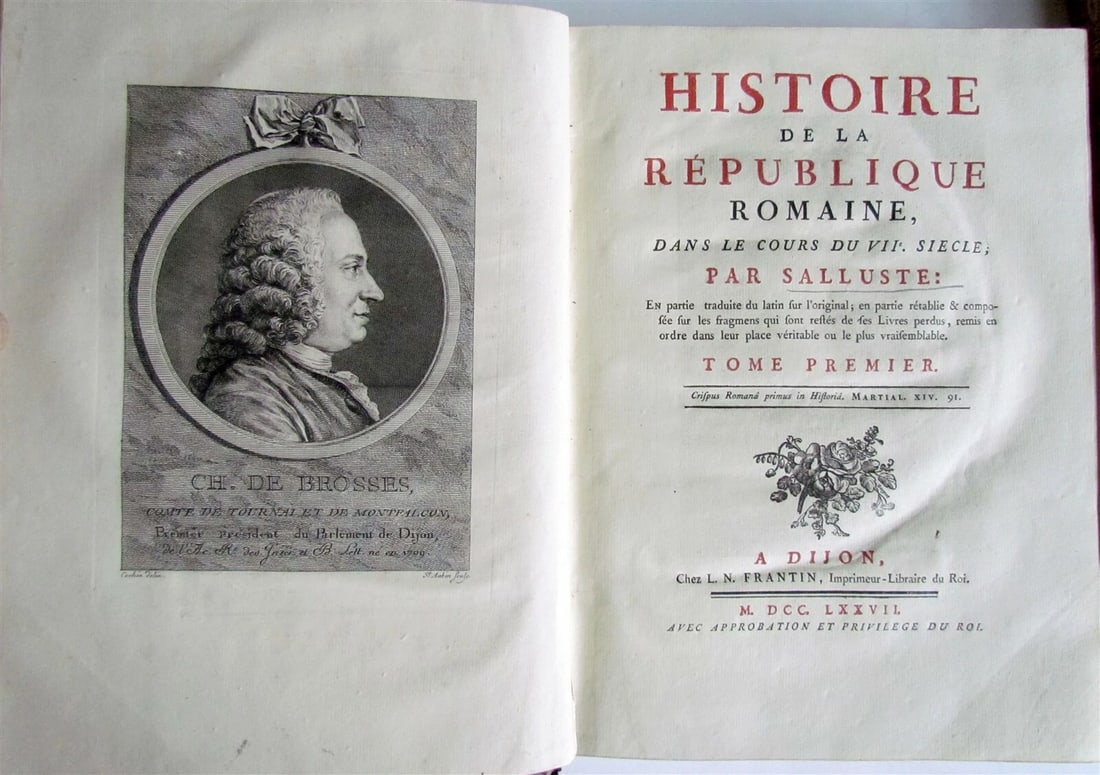 1777 3 VOLUMES ROMAN HISTORY ILLUSTRATED antique in FRENCH - 2