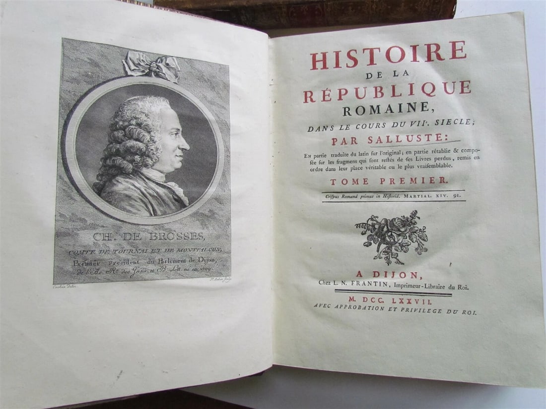 1777 3 VOLUMES ROMAN HISTORY ILLUSTRATED antique in FRENCH - 4