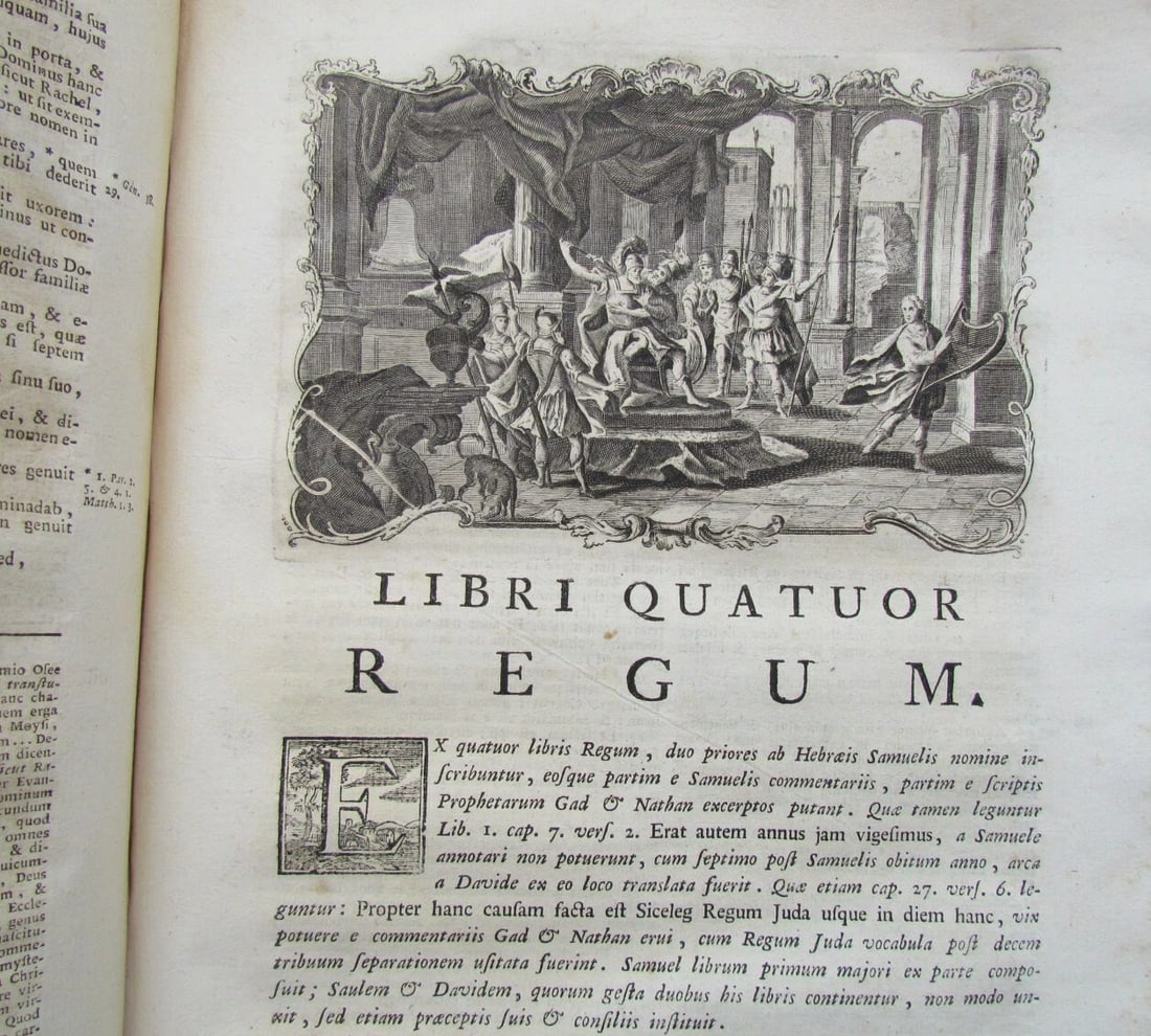 1774 HOLY BIBLE in LATIN BIBLIA SACRA ANTIQUE VELLUM BOUND FOLIO 2 VOLUMES - 10