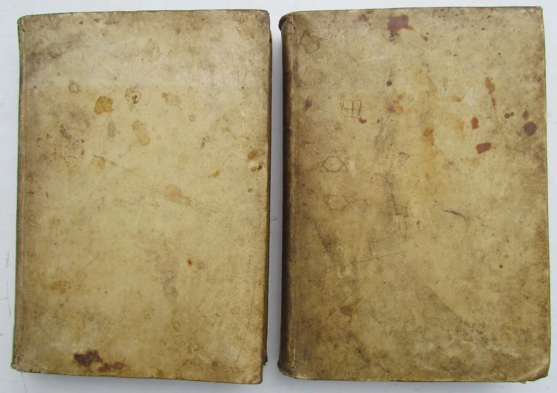1774 HOLY BIBLE in LATIN BIBLIA SACRA ANTIQUE VELLUM BOUND FOLIO 2 VOLUMES - 2