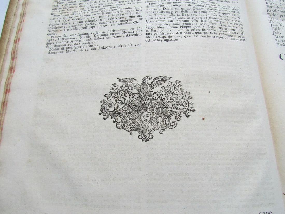 1774 HOLY BIBLE in LATIN BIBLIA SACRA ANTIQUE VELLUM BOUND FOLIO 2 VOLUMES - 5