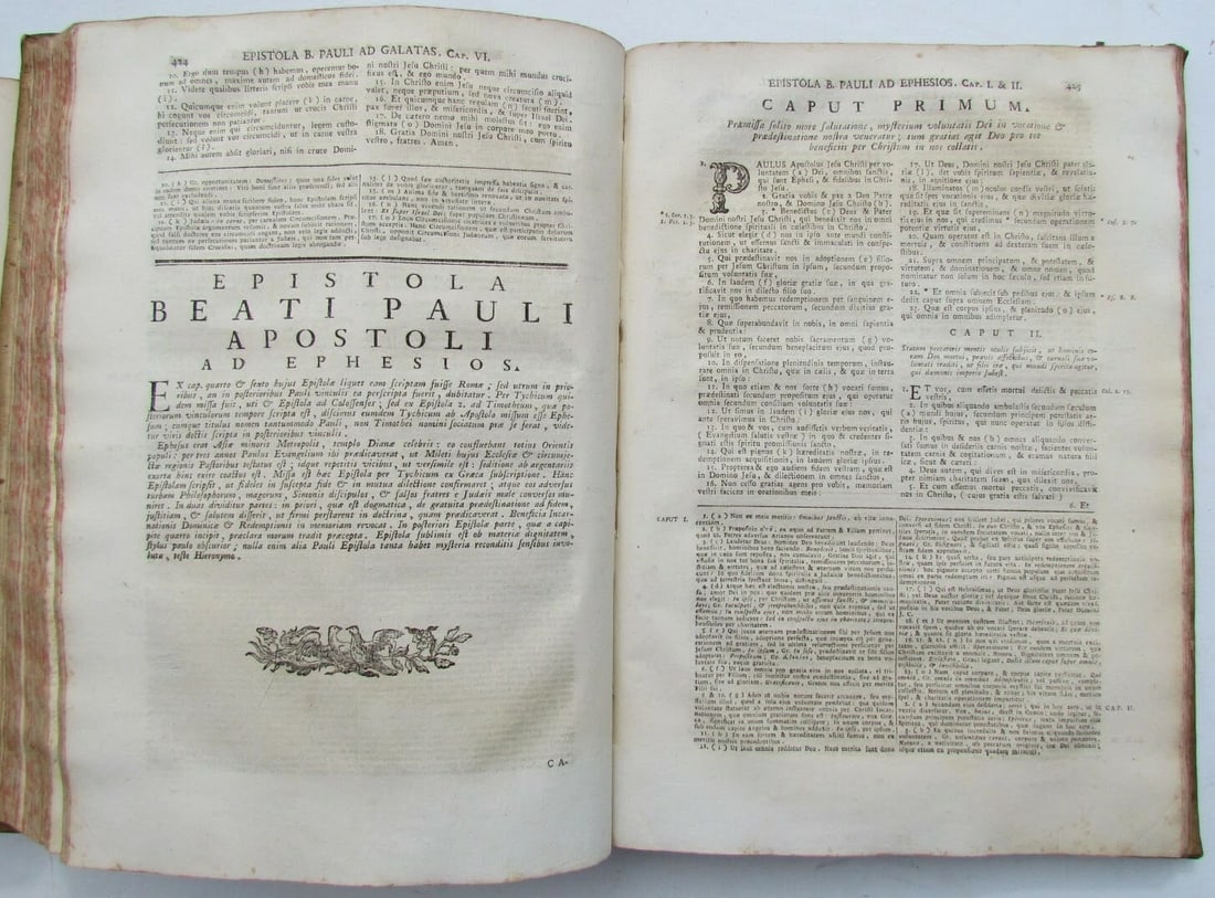 1774 HOLY BIBLE in LATIN BIBLIA SACRA ANTIQUE VELLUM BOUND FOLIO 2 VOLUMES - 7