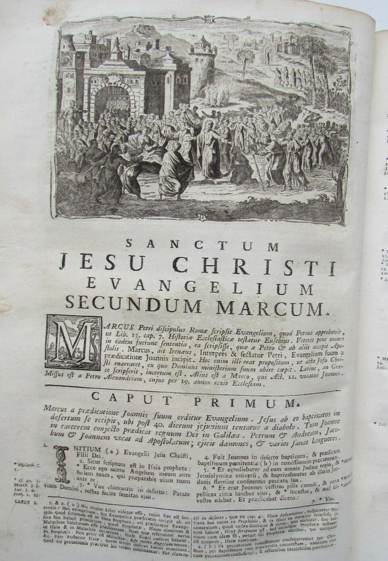 1774 HOLY BIBLE in LATIN BIBLIA SACRA ANTIQUE VELLUM BOUND FOLIO 2 VOLUMES - 9