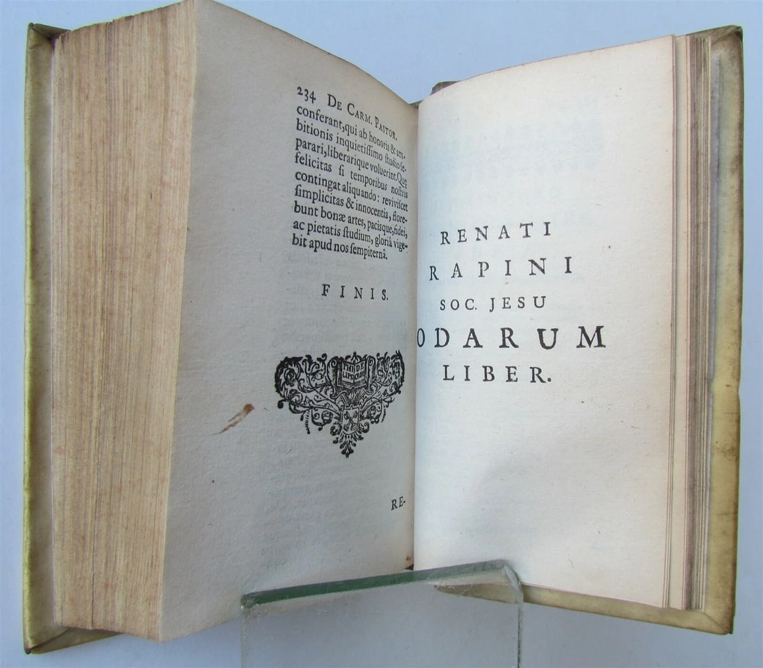 1672 POETRY by RENATI RAPINI antique VELLUM in LATIN ELZEVIR PUBLISHING - 6