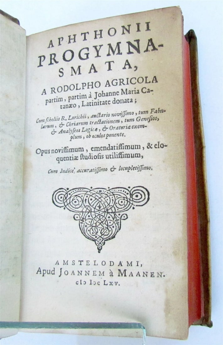 1665 APHTHONIUS antique BLIND-STAMPED VELLUM - 4